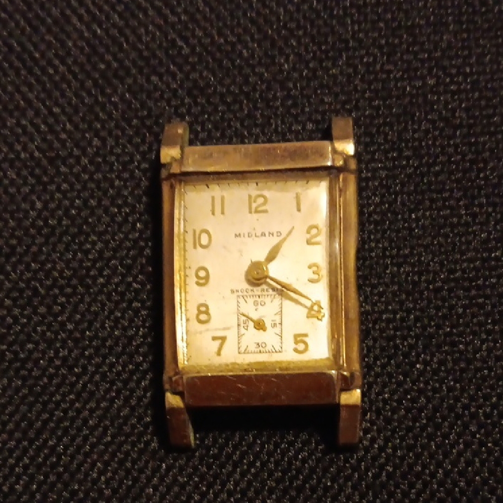 Gold Midland Rectangular Watch